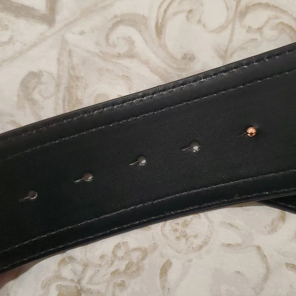 Ted Baker Black Rope Tassel Belt with Rose Gold Accent